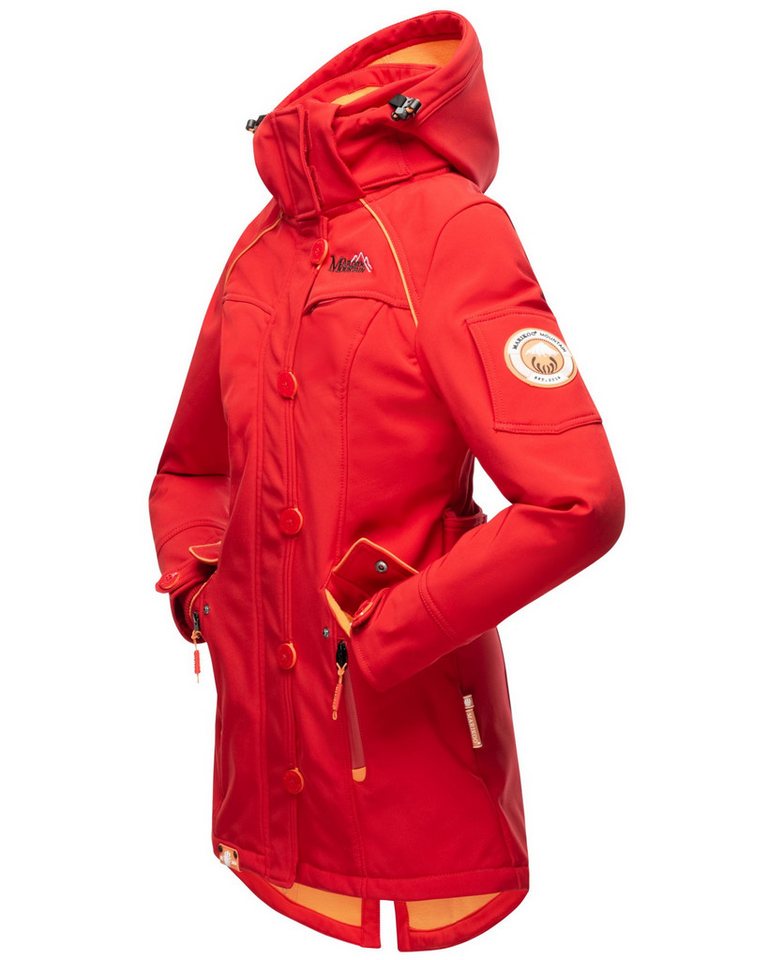 Marikoo Softshelljacke mit Kapuze – Outdoorjacke wind- und wasserabweisend Softshelljacke mit Fleecefutter und abnehmbarer Kapuze – Bild 4 von 5
