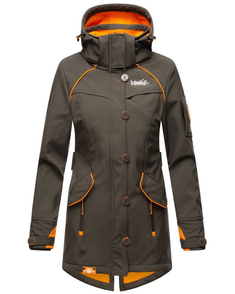 Marikoo Softshelljacke mit Kapuze – Outdoorjacke wind- und wasserabweisend Softshelljacke mit Fleecefutter und abnehmbarer Kapuze – Bild 2 von 5