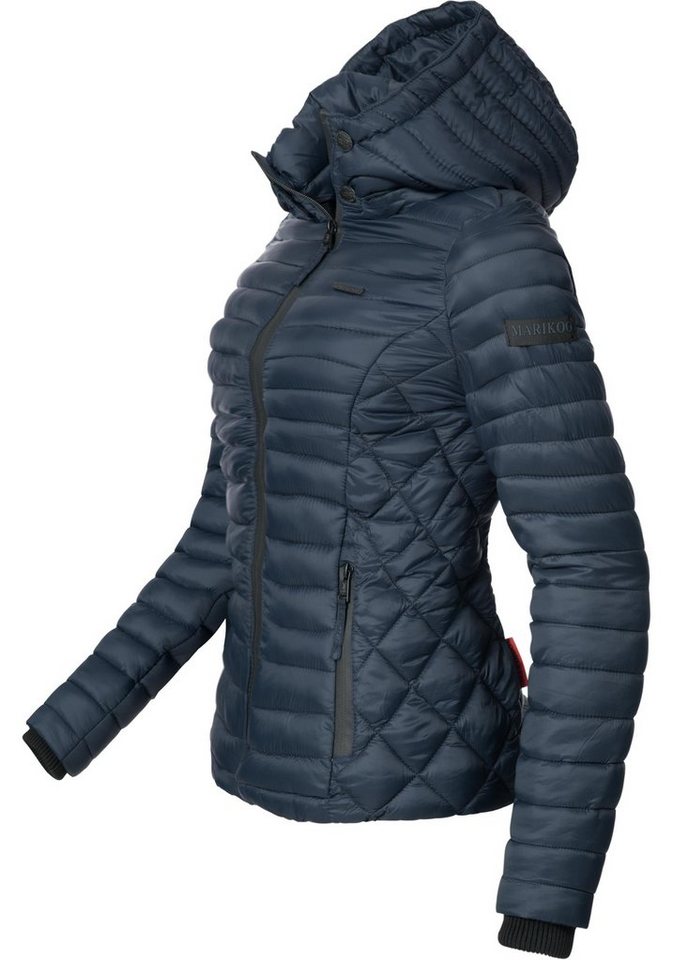 Marikoo Steppjacke Samtpfote ultraleichte Übergangsjacke mit Kapuze – Bild 2 von 5