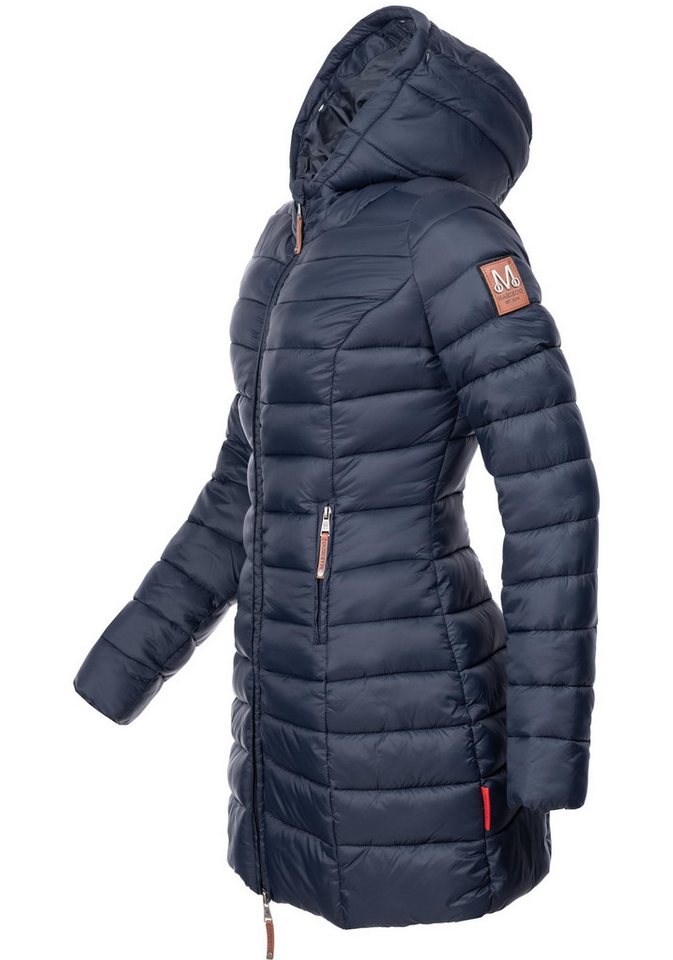Marikoo Steppmantel Rose-Stepp zeitloser Winterparka mit großer Kunstfellkapuze – Bild 4 von 5