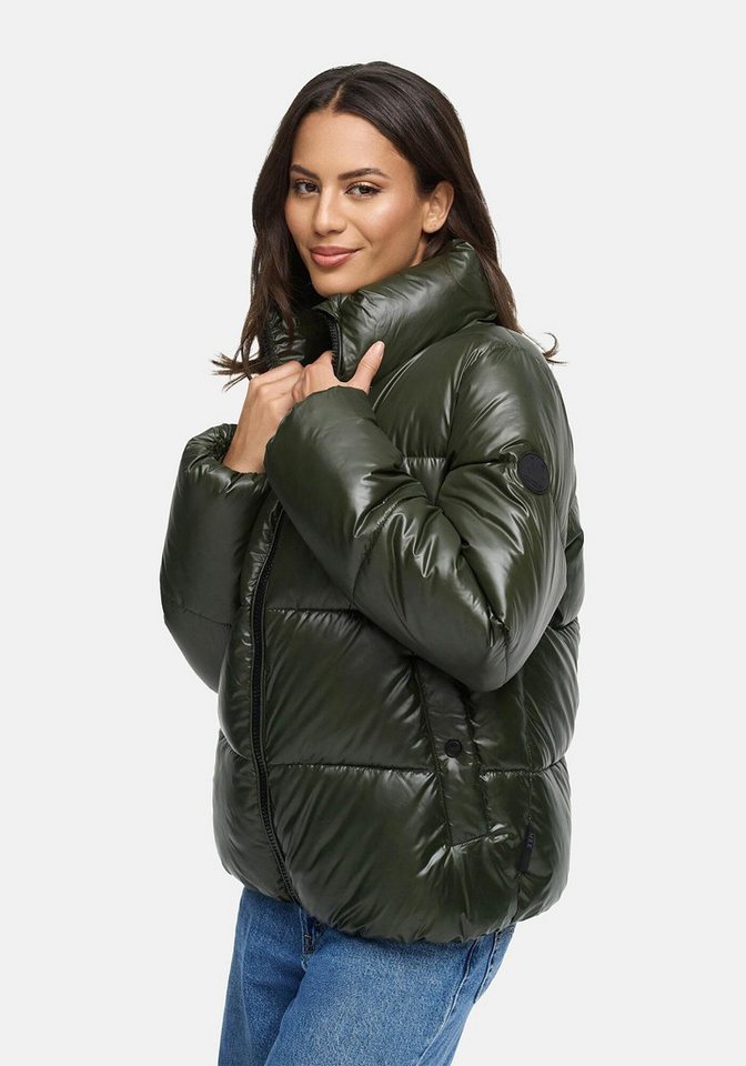 Marikoo Winterjacke Hazalee mit leicht gläzendem Obermaterial und hohem Kragen – Bild 2 von 5