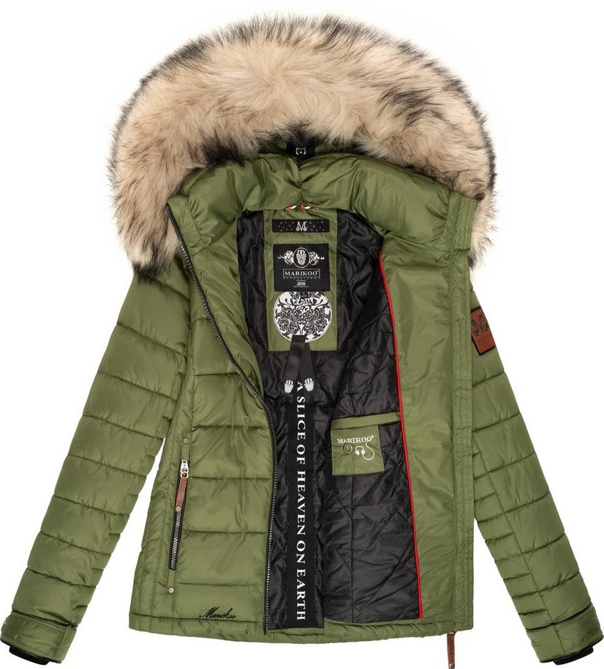 Marikoo Winterjacke Lerikaa Winter Steppjacke mit abnehmbarem Kunstfell – Bild 5 von 5