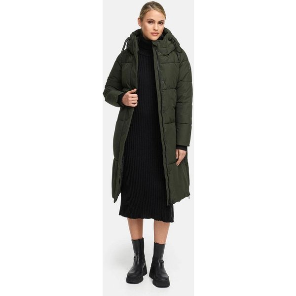 Marikoo Winterjacke Michikoo Extra langer Schnitt mit seitlichen Gehschlitzen