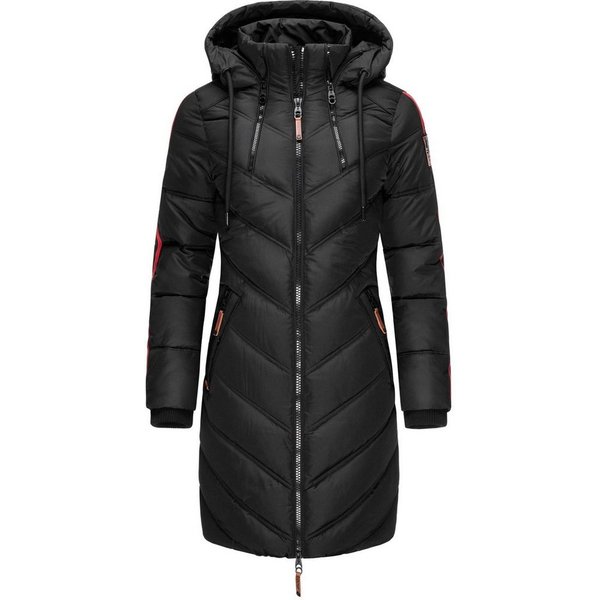 Marikoo Wintermantel Armasa modischer Damen Winter Steppmantel mit Kapuze