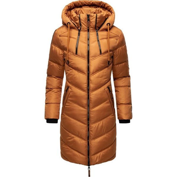 Marikoo Wintermantel Armasa modischer Damen Winter Steppmantel mit Kapuze