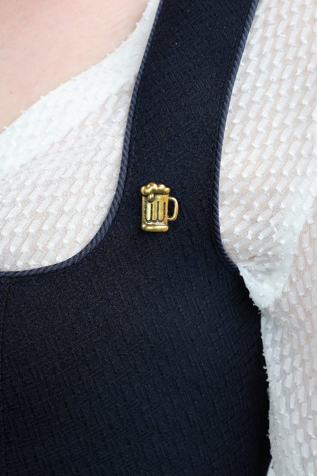 MarJo Brosche Ansteck-Pin - BIER - altsilber, altgold – Bild 2 von 4