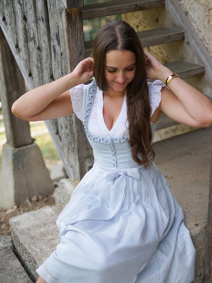 MarJo Dirndl Dirndl Blue Belle 70cm Länge hellblau – Bild 4 von 4