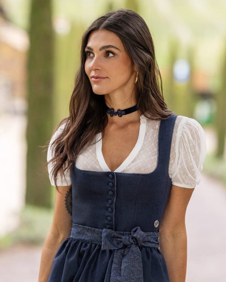 MarJo Dirndl Dirndl Ellgau 70cm Länge blau – Bild 2 von 3