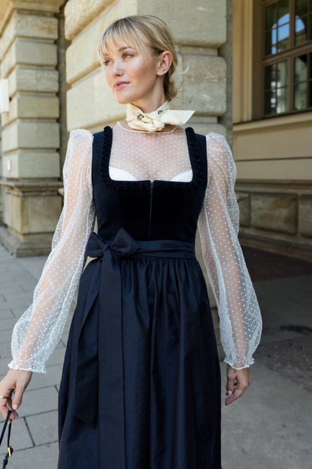 MarJo Dirndl Dirndl Emmering 75cm Länge marine – Bild 2 von 2