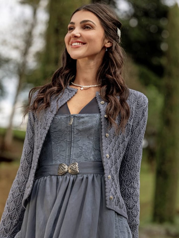 MarJo Dirndl Dirndl Rettenbach 70cm Länge taubenblau – Bild 4 von 5