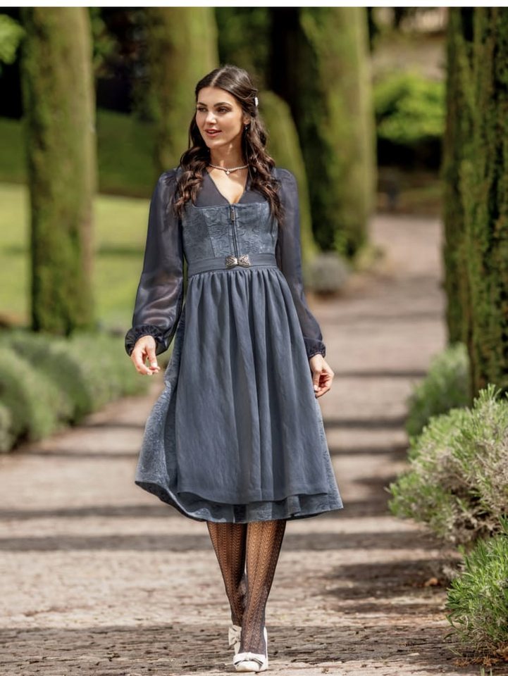 MarJo Dirndl Dirndl Rettenbach 70cm Länge taubenblau – Bild 5 von 5