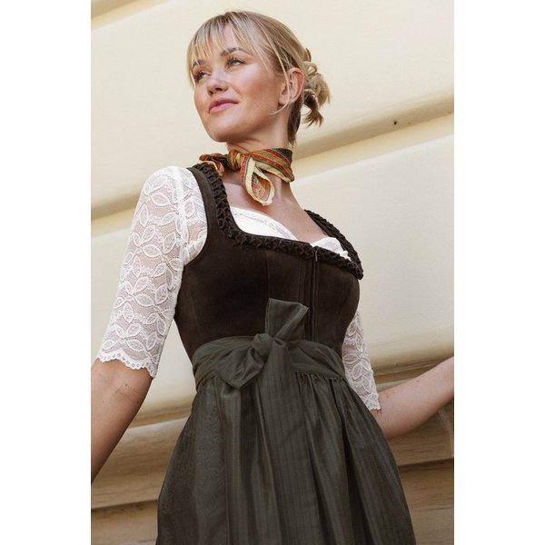 MarJo Dirndl Samt Dirndl 2tlg. - EMMERING - olive
