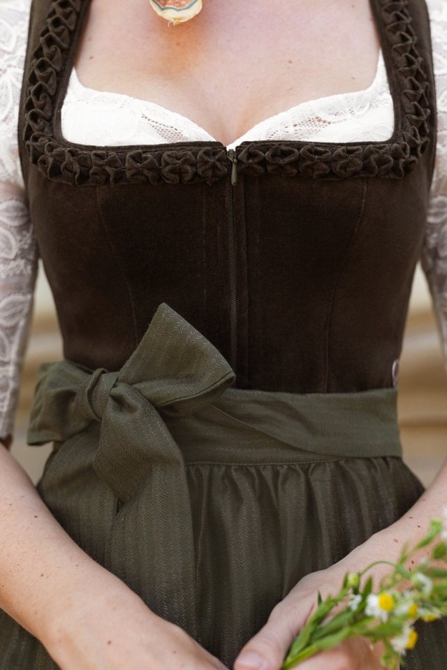 MarJo Dirndl Samt Dirndl 2tlg. - EMMERING - olive – Bild 2 von 5