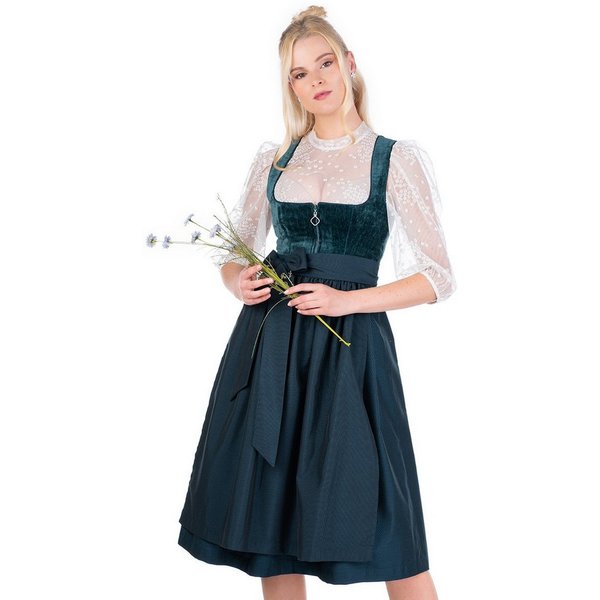 MarJo Dirndl Samt Dirndl 2tlg. - KIRCHHAM - petrol