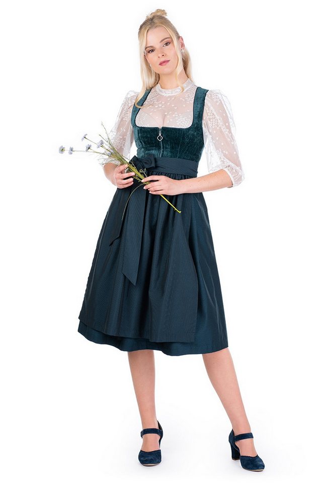 MarJo Dirndl Samt Dirndl 2tlg. - KIRCHHAM - petrol – Bild 5 von 5