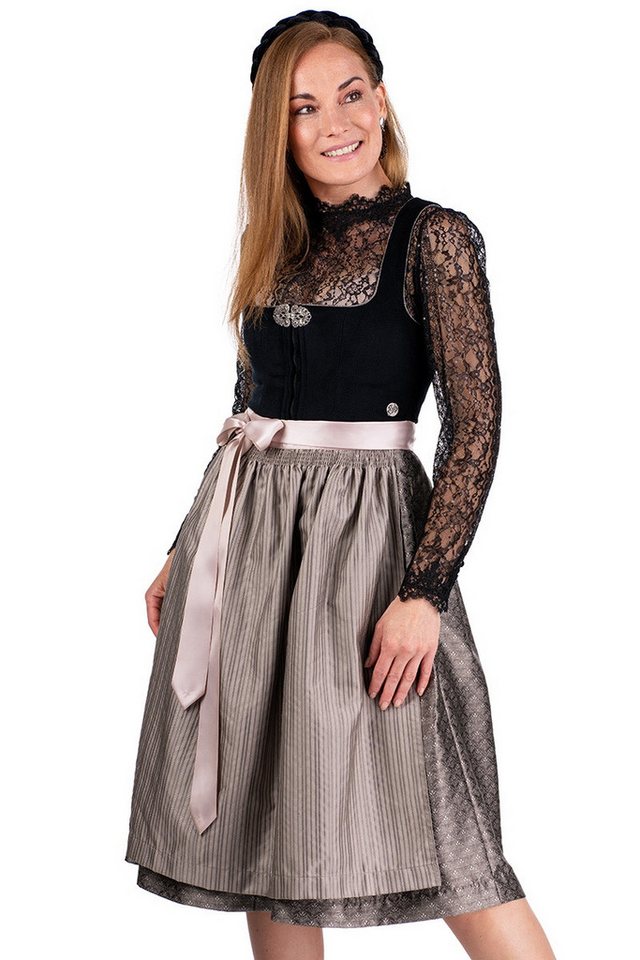 MarJo Dirndl Samt Dirndl 2tlg. - ÜBERSEE - schwarz/coffee – Bild 2 von 5