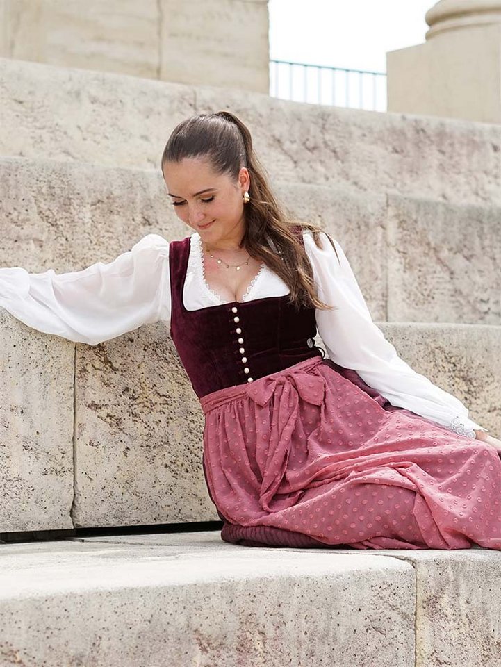 MarJo Dirndl Dirndl Wolfersdorf 70cm Länge bordeaux – Bild 2 von 3