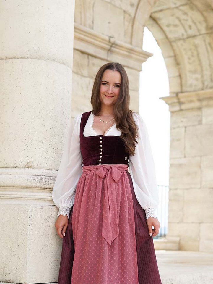 MarJo Dirndl Dirndl Wolfersdorf 70cm Länge bordeaux – Bild 3 von 3