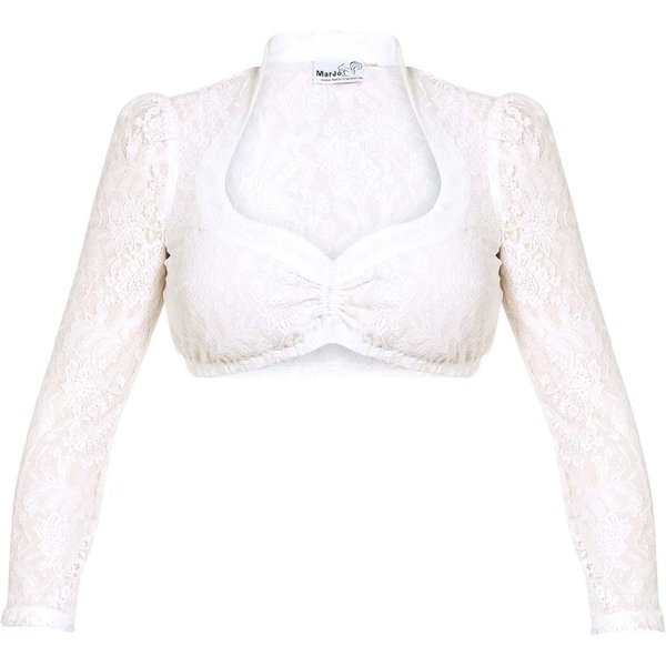 MarJo Dirndlbluse Dirndlbluse Becca-Celina weiß langarm