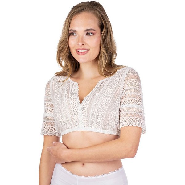 MarJo Dirndlbluse Dirndlbluse - GESLAU - offweiß