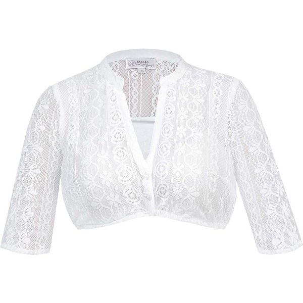 MarJo Dirndlbluse Dirndlbluse Ginger-Linda Halbarm weiß