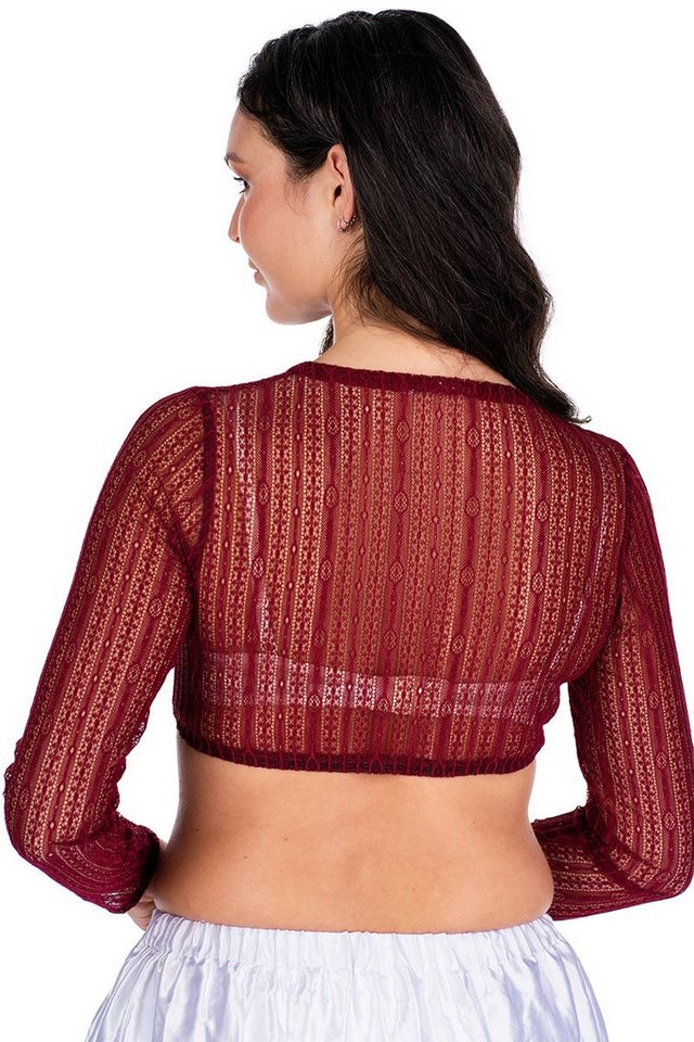 MarJo Dirndlbluse Dirndlbluse - HANJA-DORINA LA - flaschengrün, purpurrot – Bild 2 von 5