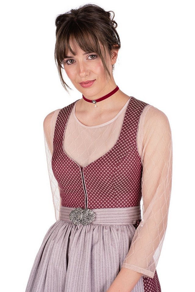 MarJo Dirndlbluse Dirndlbluse - INJA-DALIDA - altrosa, taubenblau – Bild 3 von 4