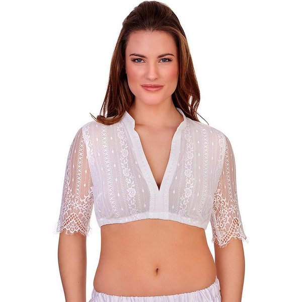 MarJo Dirndlbluse Dirndlbluse - LORETTA-LINDA - offweiß