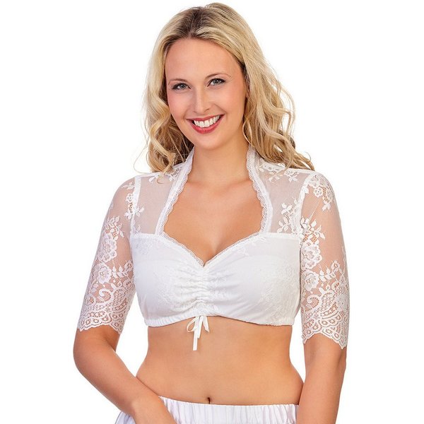 MarJo Dirndlbluse Dirndlbluse - LUISA-CHRISTINA - offweiß
