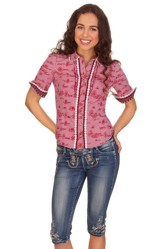 MarJo Trachtenbluse Trachtenbluse - BEATE-IRIS - rot – Bild 4 von 5