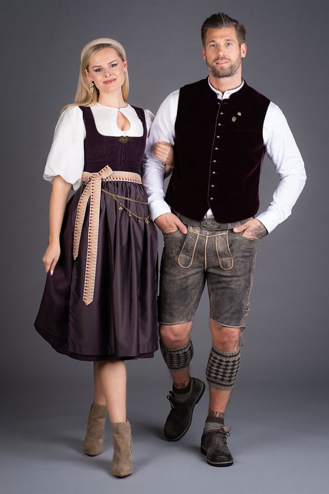 MarJo Trachtenweste Samtweste - NEUCHING - pflaume – Bild 4 von 4