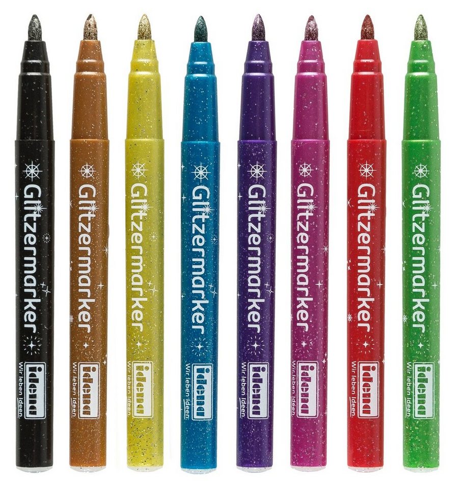 Idena Marker Idena 60053 - Glitzermarker, 8er Etui, in sortierten Farben – Bild 3 von 5