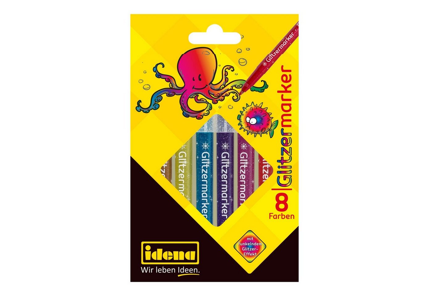Idena Marker Idena 60053 - Glitzermarker, 8er Etui, in sortierten Farben – Bild 4 von 5