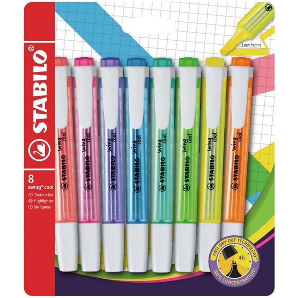 STABILO Marker STABILO Textmarker swing cool, 8er Set
