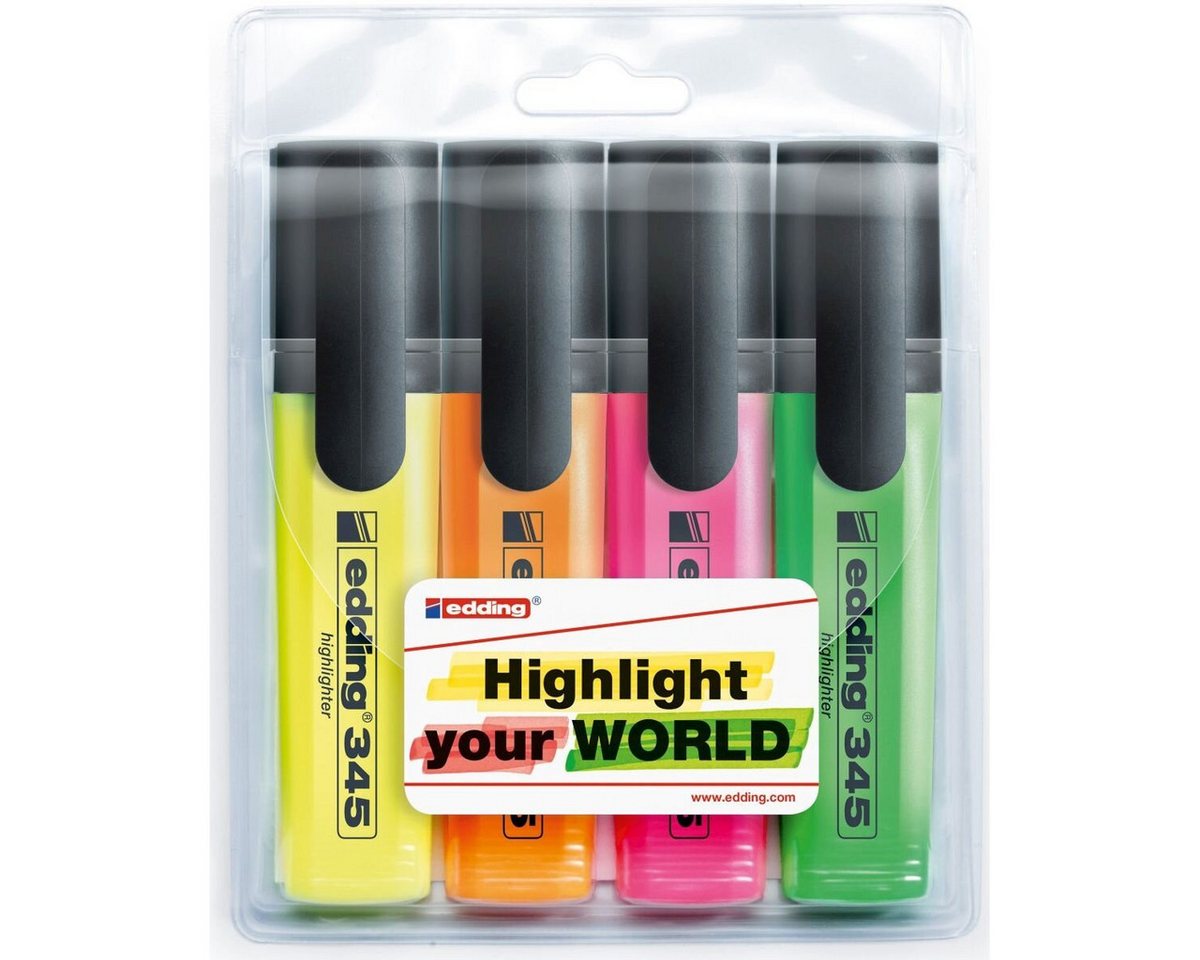 edding Marker Textmarker edding 345 highlighter sortiert VE=4 Stück – Bild 2 von 2