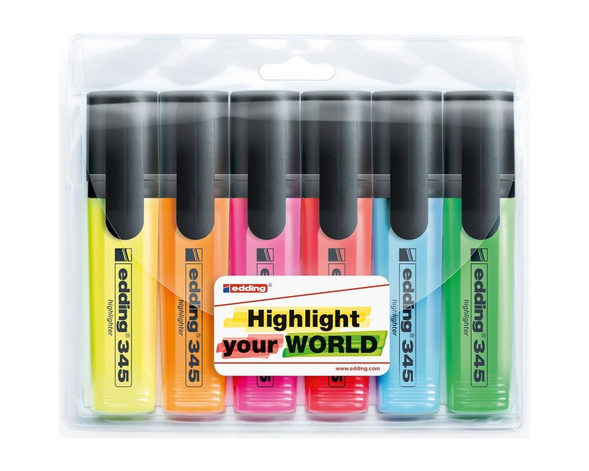 edding Marker Textmarker edding 345 highlighter sortiert VE=6 Stück – Bild 2 von 2