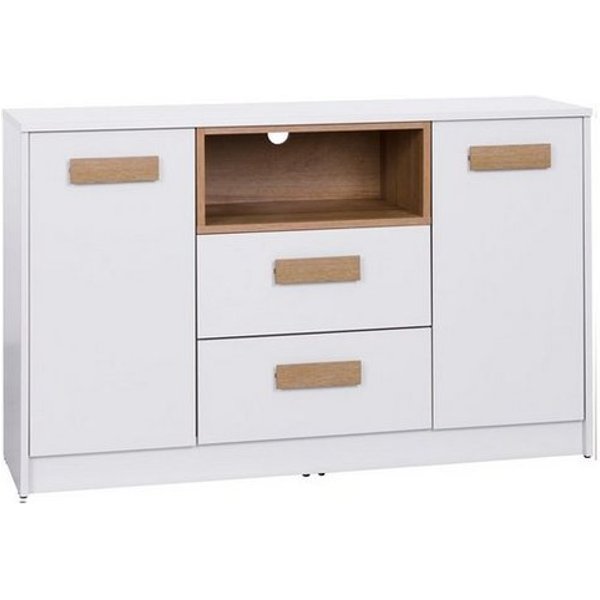 Marmex Möbel Kombikommode Grant G5 Kommode mit Schubladen und zwei Schranktüren Soft-Close, Schubladenkommode, TV-Schrank, Kabeldurchführung