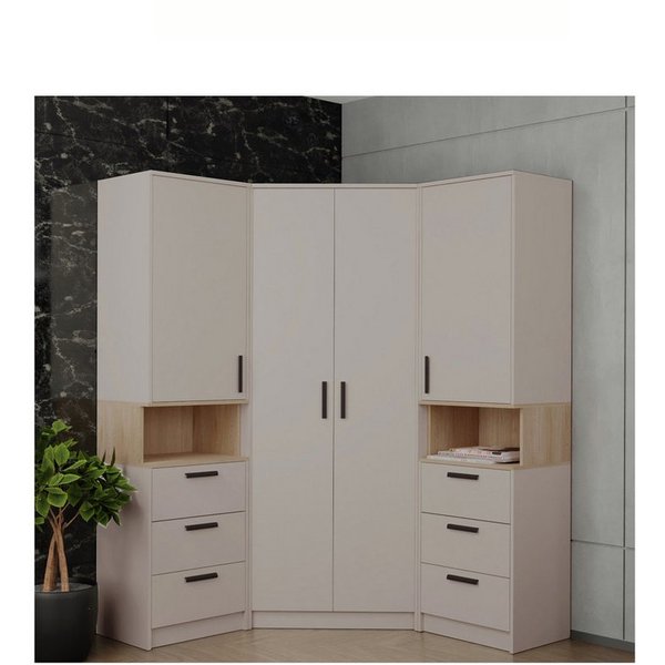 Marmex Möbel Mehrzweckschrank-Set Grant Set 17 C, (3-St., 2 Regale, 1 Eckschrank), Türen mit Soft-Close-System