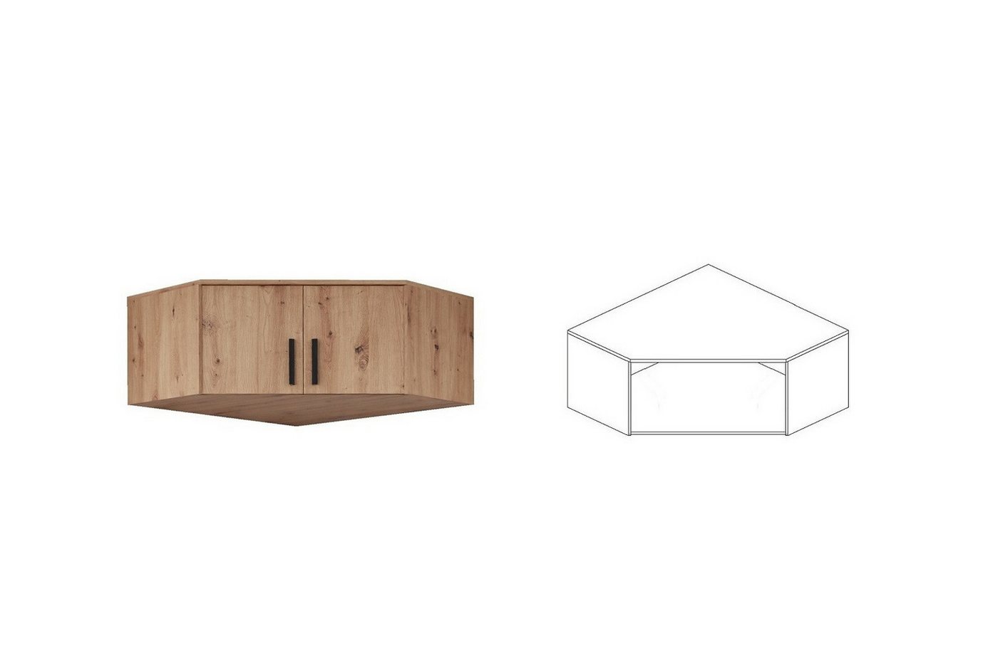 Marmex Möbel Mehrzweckschrank-Set Grant Set 36 A Schlafzimmer Jugendzimmer, (5-St., Regal, Eckschrank, Kommode, zwei Schrankaufsätze), Soft-Close-Scharniere, Vo – Bild 5 von 5