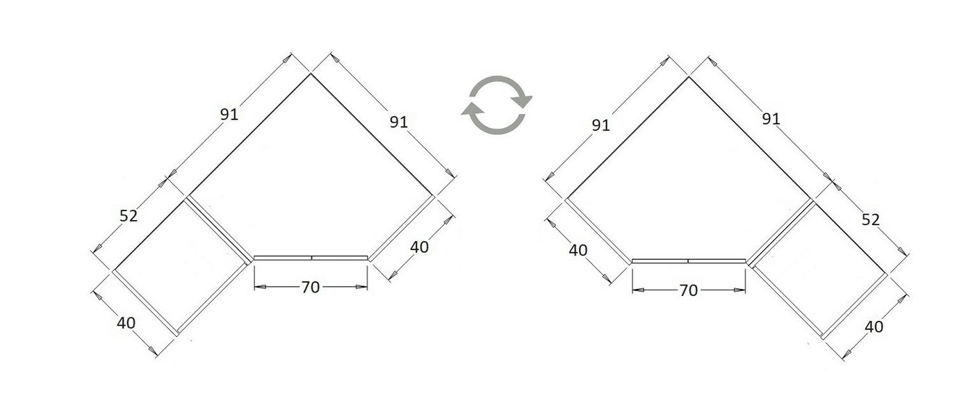 Marmex Möbel Schrank-Set Grant Set 15, (SET, 2-St., Eckschrank, Regal mit Schubladen), Scharniere Softclose – Bild 5 von 5