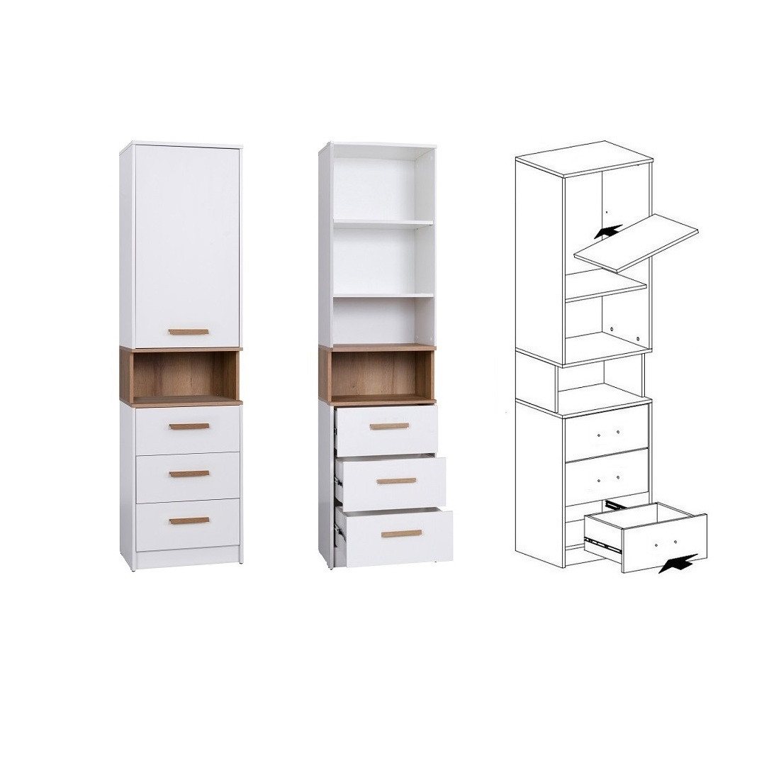 Marmex Möbel Schrank-Set Grant Set 15, (SET, 2-St., Eckschrank, Regal mit Schubladen), Scharniere Softclose – Bild 2 von 5