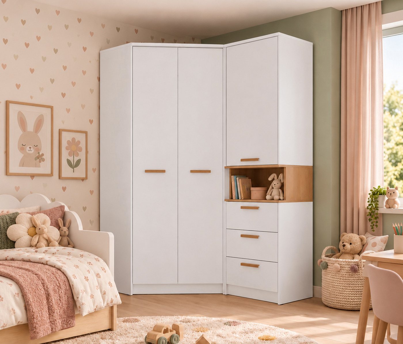 Marmex Möbel Schrank-Set Grant Set 15, (SET, 2-St., Eckschrank, Regal mit Schubladen), Scharniere Softclose – Bild 5 von 5