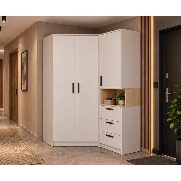 Marmex Möbel Schrank-Set Grant Set 15, (SET, 2-St., Eckschrank, Regal mit Schubladen), Scharniere Softclose