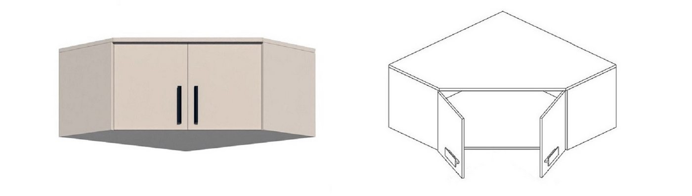 Marmex Möbel Schrank-Set Grant Set 36 C, (5-St., Regal, Eckschrank, Kommode, zwei Schrankaufsätze), Soft-Close-Scharniere, Vollauszug der Schubladen – Bild 3 von 5