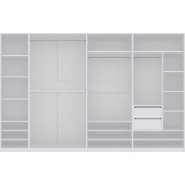 Marmex Möbel Schrank-Set TRES SET B/B offener Garderobenschrank begehbarer Kleiderschrank, (5-St), viel Stauraum, Ankleidezimmer, Schubladen