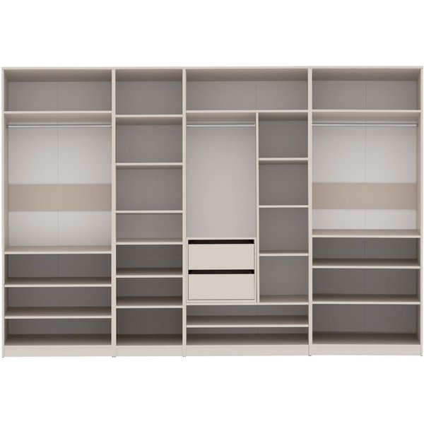 Marmex Möbel Schrank-Set TRES SET Q offener Mehrzweckschrank begehbarer Kleiderschrank, (5-St), viel Stauraum, Ankleidezimmer, Schubladen