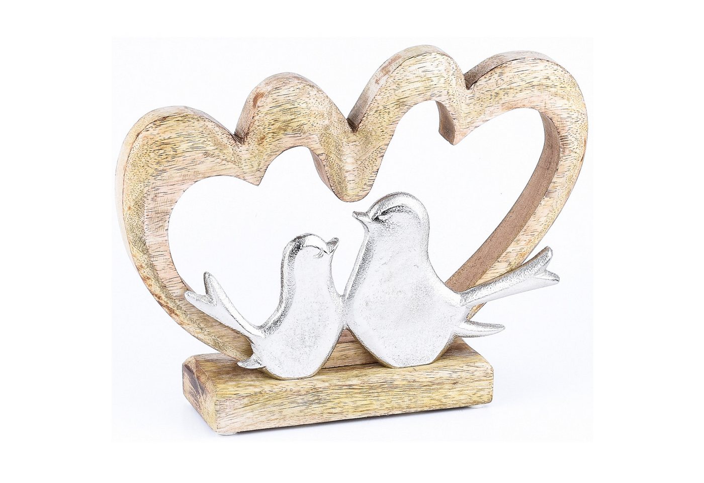 Marrakesch Orient & Mediterran Interior Dekoobjekt Dekoaufsteller Herz Amour Motiv 5 modern aus Holz und Aluminium 20 cm (1 St) – Bild 4 von 5
