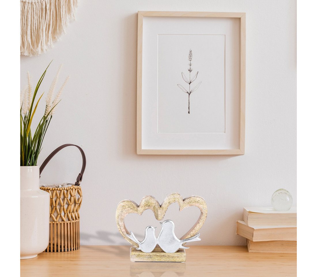 Marrakesch Orient & Mediterran Interior Dekoobjekt Dekoaufsteller Herz Amour Motiv 5 modern aus Holz und Aluminium 20 cm (1 St) – Bild 5 von 5