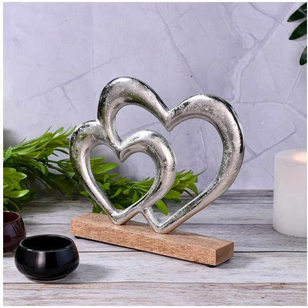 Marrakesch Orient & Mediterran Interior Dekoobjekt Dekofigur Amour -9- aus Aluminium, im modernen Design, in Silber 22 cm (1 St)