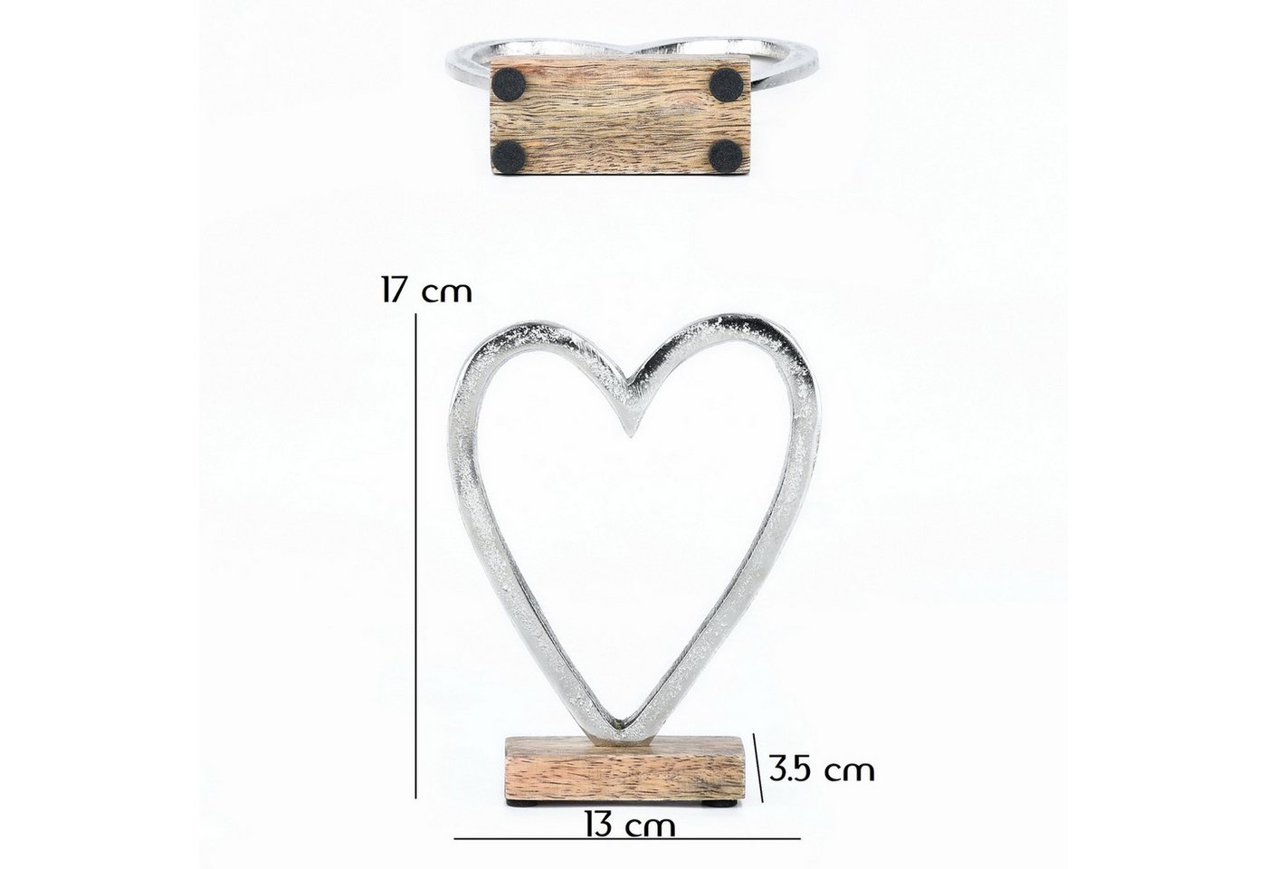 Marrakesch Orient & Mediterran Interior Dekoobjekt Statuetta Amour -13- in alluminio e legno, moderna, argento, 17 cm (1 St) – Bild 4 von 5